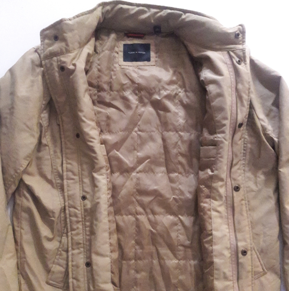 TOMMY HILFIGER Men's Military/field Cotton Quilted Coat Full Zip Jacket Size L - Picture 6 of 10